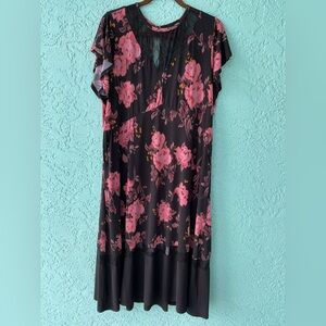 Floral Black and Pink Dress by Torrid Size 3x